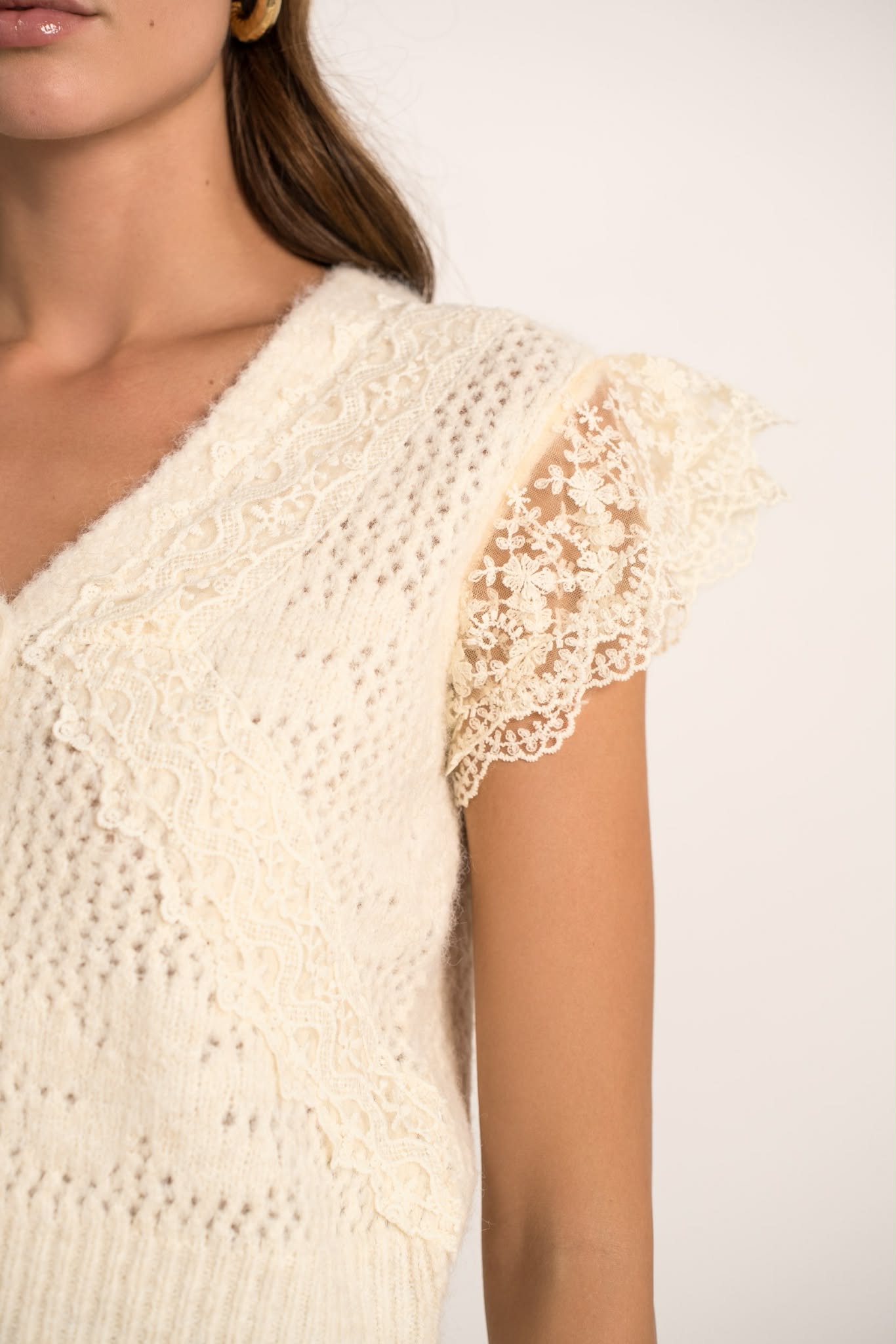 Amaliegade Vest – Creme med Blonde