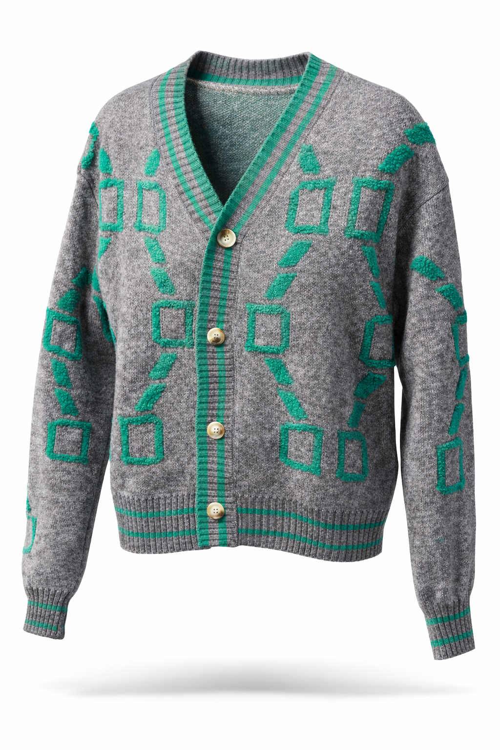 Vesterbrogade Knit Cardigan – Grå/Grøn