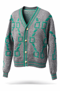 Vesterbrogade Knit Cardigan – Grå/Grøn