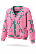 Vesterbrogade Knit Cardigan – Lyserød/Grøn