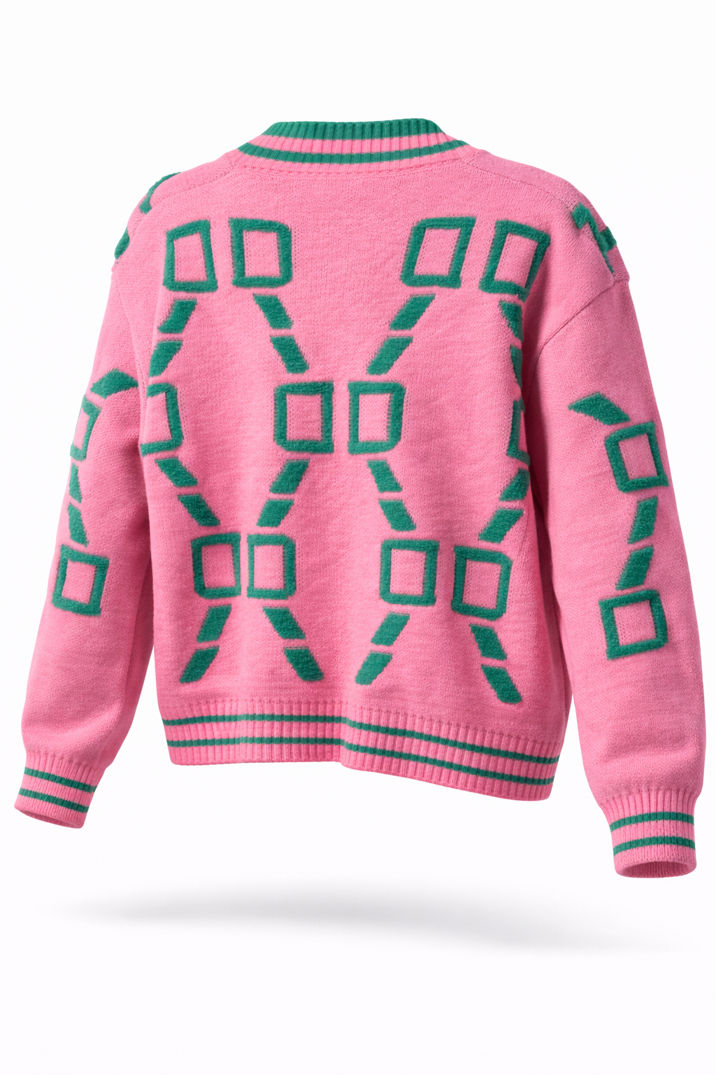 Vesterbrogade Knit Cardigan – Lyserød/Grøn