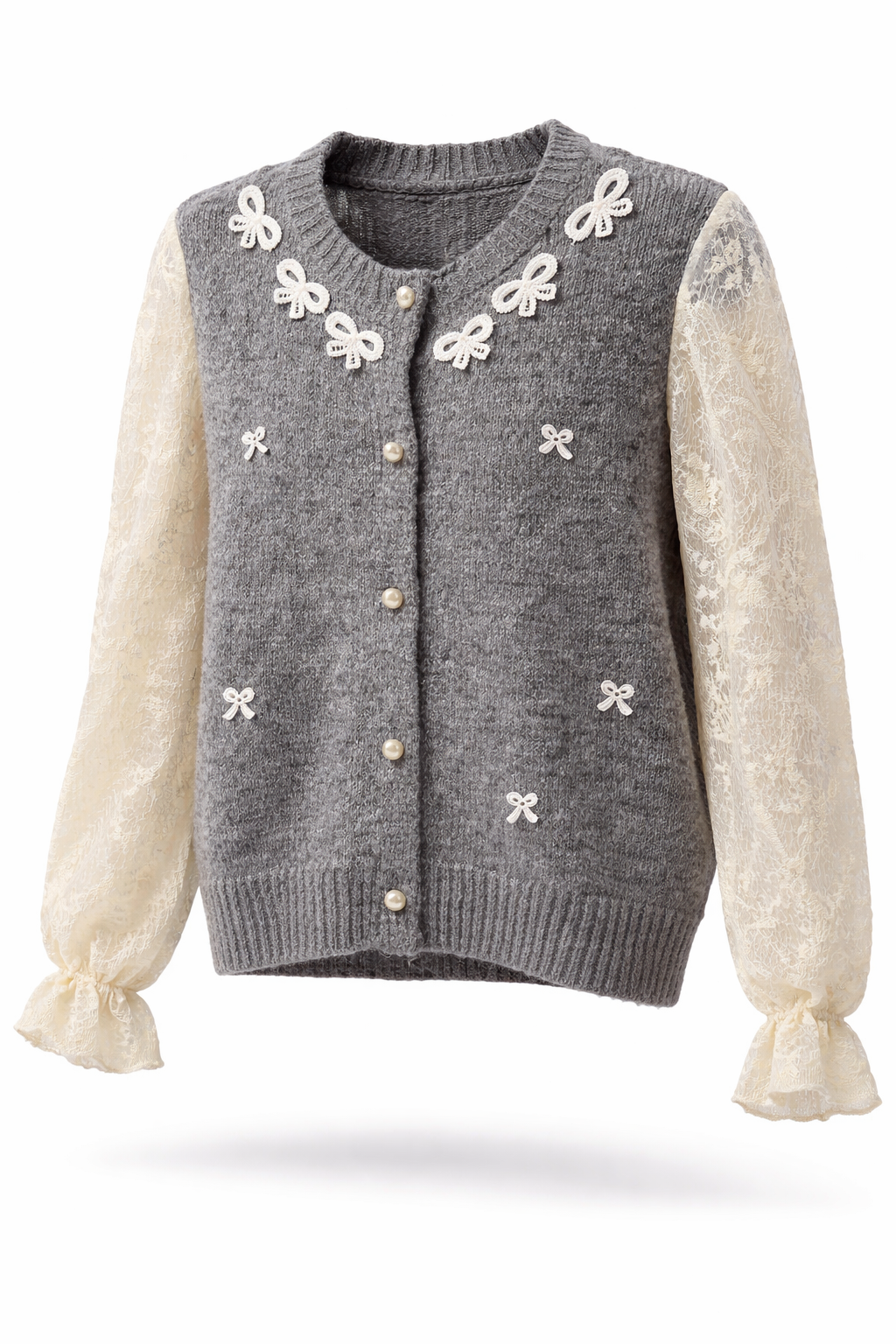 Gråbrødretorv Lace Cardigan – Grå