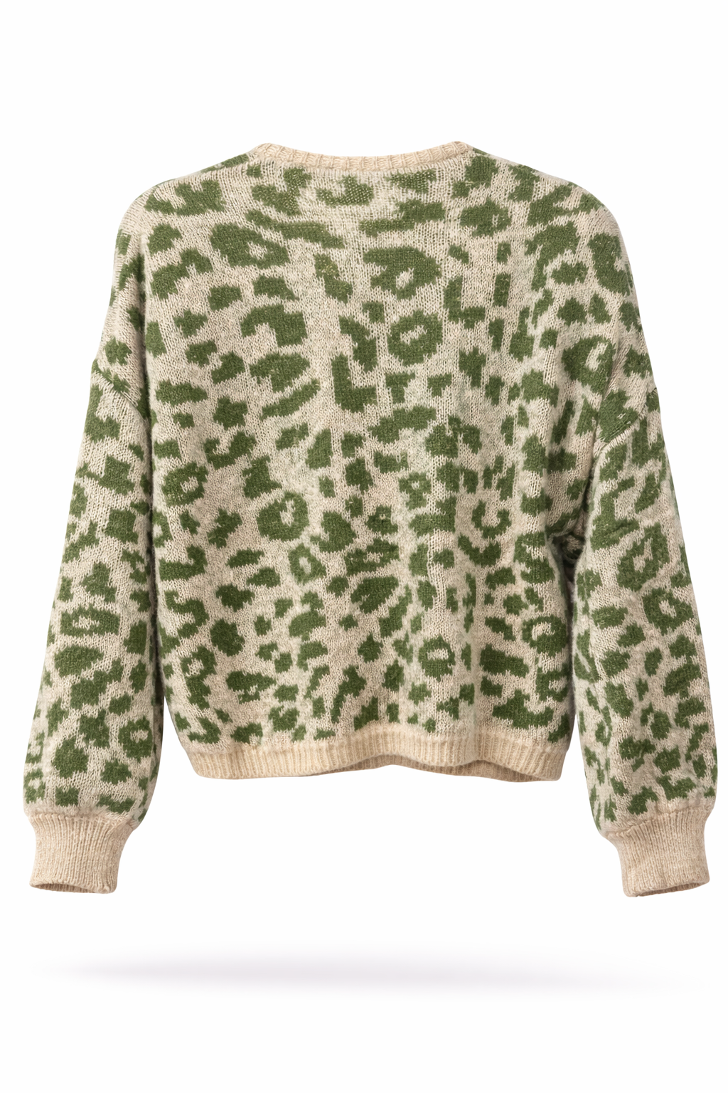 Krystalgade Tie Cardigan – Beige/Green Leo