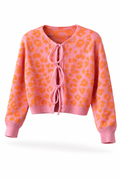 Krystalgade Tie Cardigan – Pink/Orange Leo