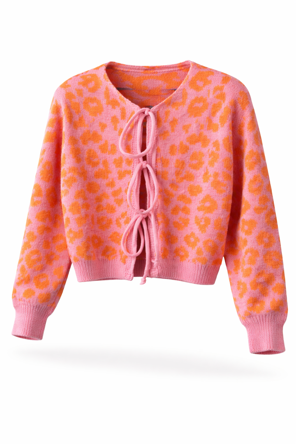Krystalgade Tie Cardigan – Pink/Orange Leo