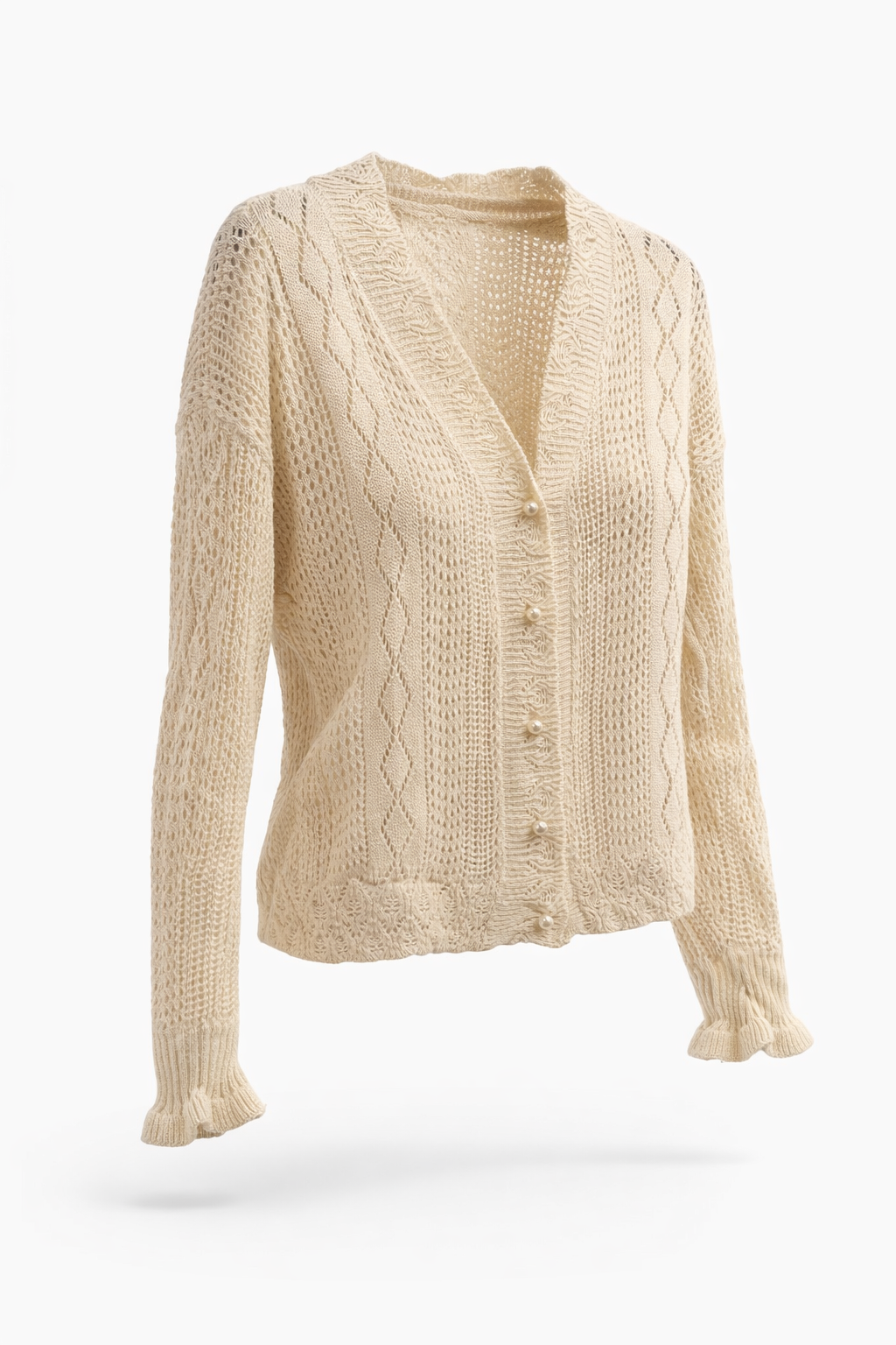 Løvstræde Lace Cardigan – Beige