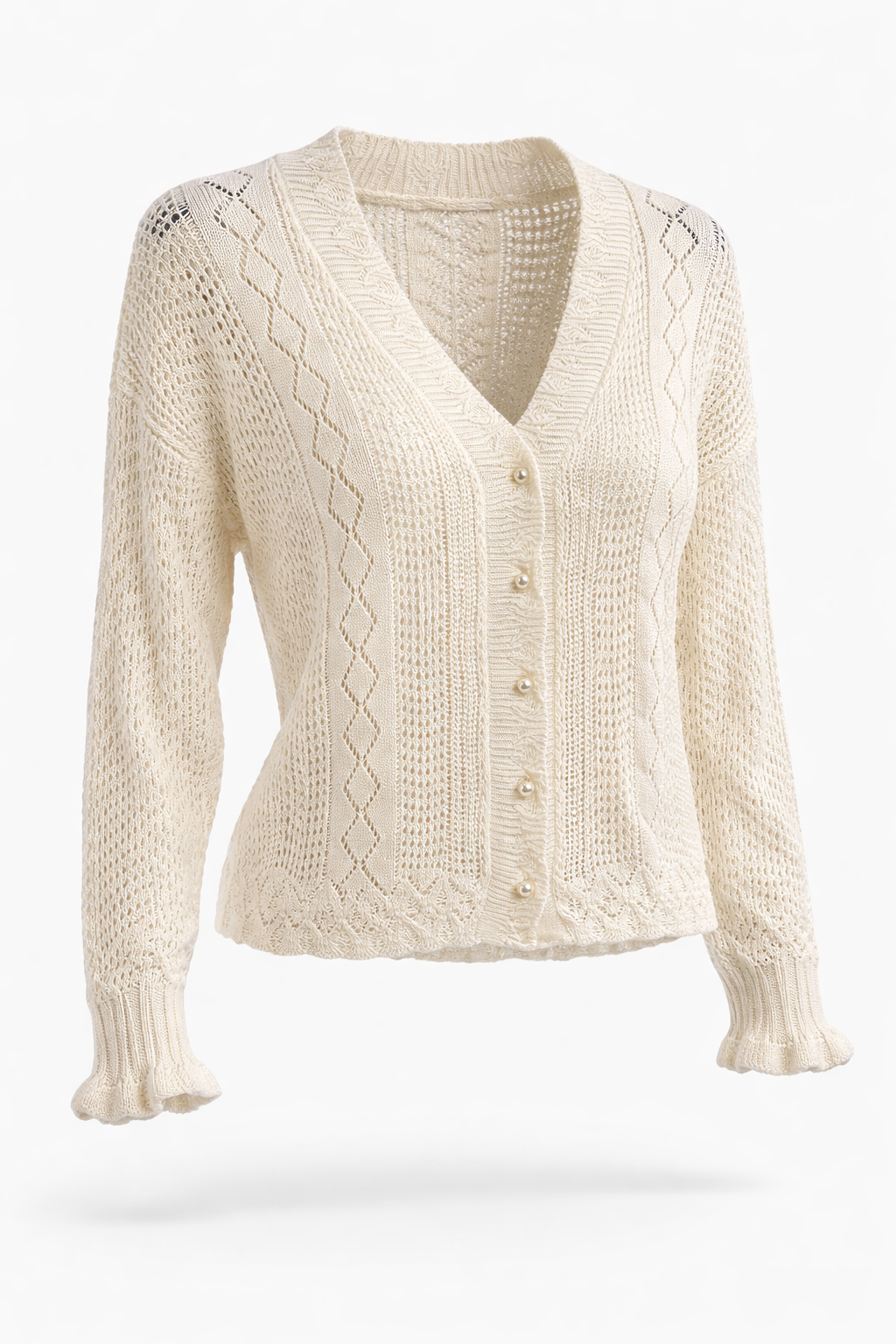 Løvstræde Lace Cardigan – Cream