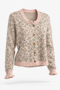 Badstuestræde Classic Cardigan – Pink/Green Leo