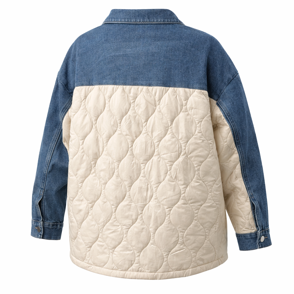 Vesterbro Layered Denim Jacket – Quilted Sand