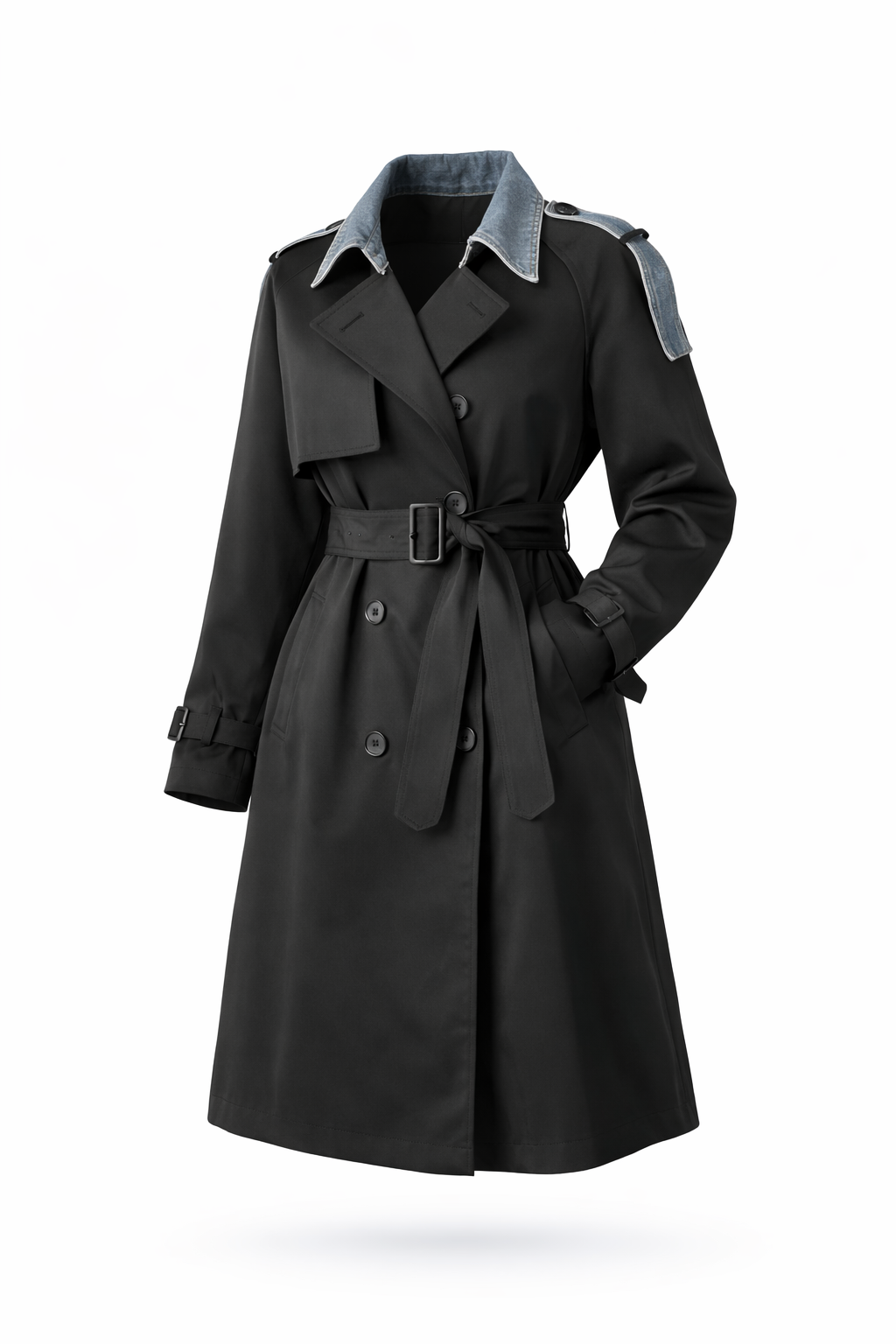 Østerbro Hybrid Trench – Black/Denim