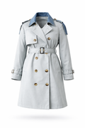 Østerbro Hybrid Trench – Light Grey/Denim